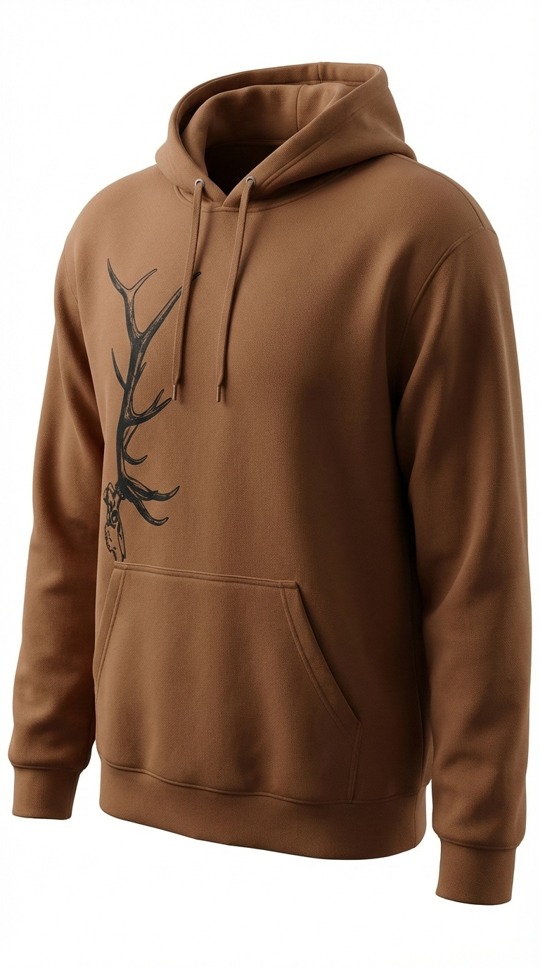 Vertical Elk Skull Hoodie