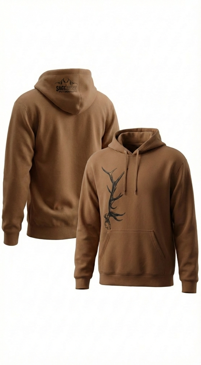 Vertical Elk Skull Hoodie