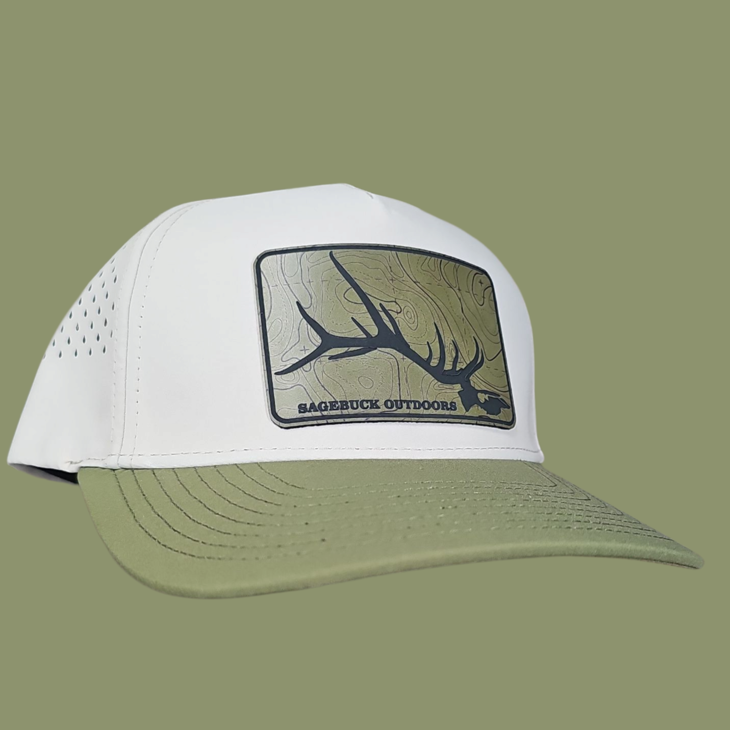 Sand/Olive Topo Elk Skull (5 panel)